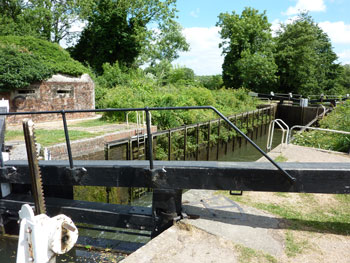 Pill box adjacent to a turf lock