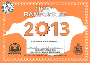 Randonnee certificate